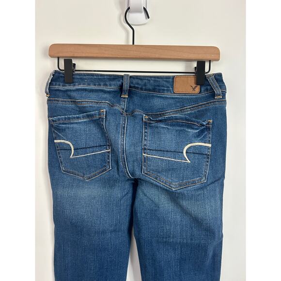 American Eagle Outfitters Blue Denim Jeggings - Size 4 Long Stretch - Picture 5 of 6